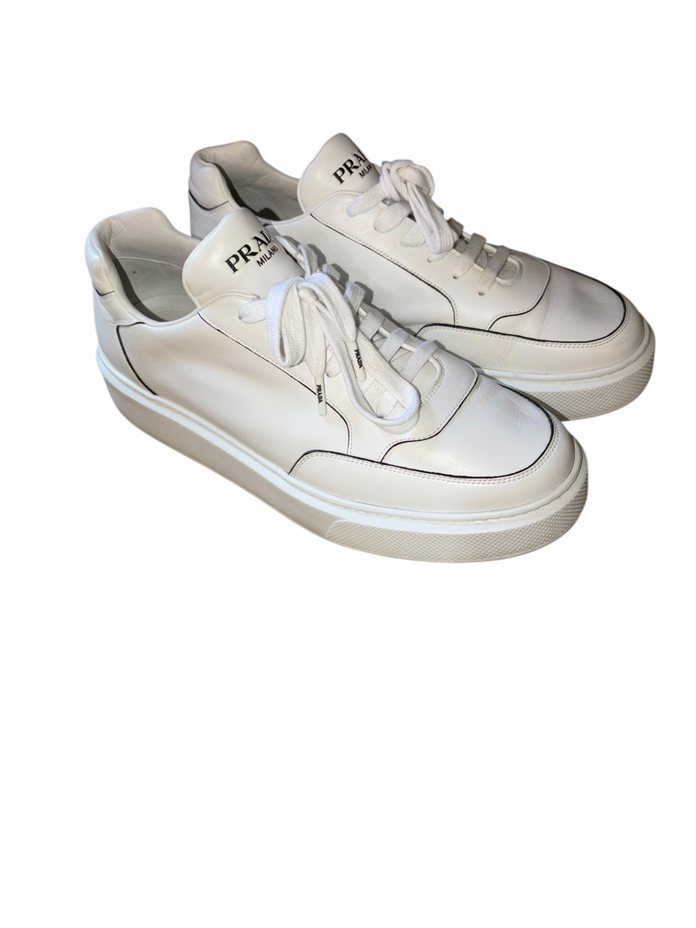 Prada leather macro sneakers mens shoes size 12